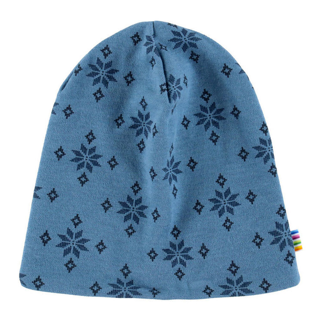 Joha Hue - 2-lags - Uld/Bomuld - Blå m. Snefnug