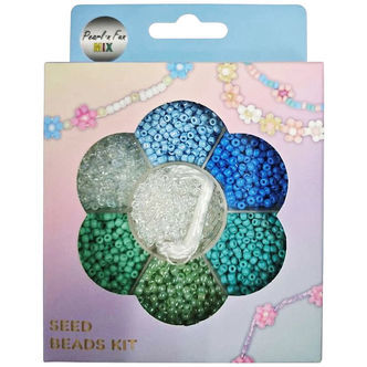 Pearl N Fun - Perler - Glasperlemix - Blå/Grøn/Klar