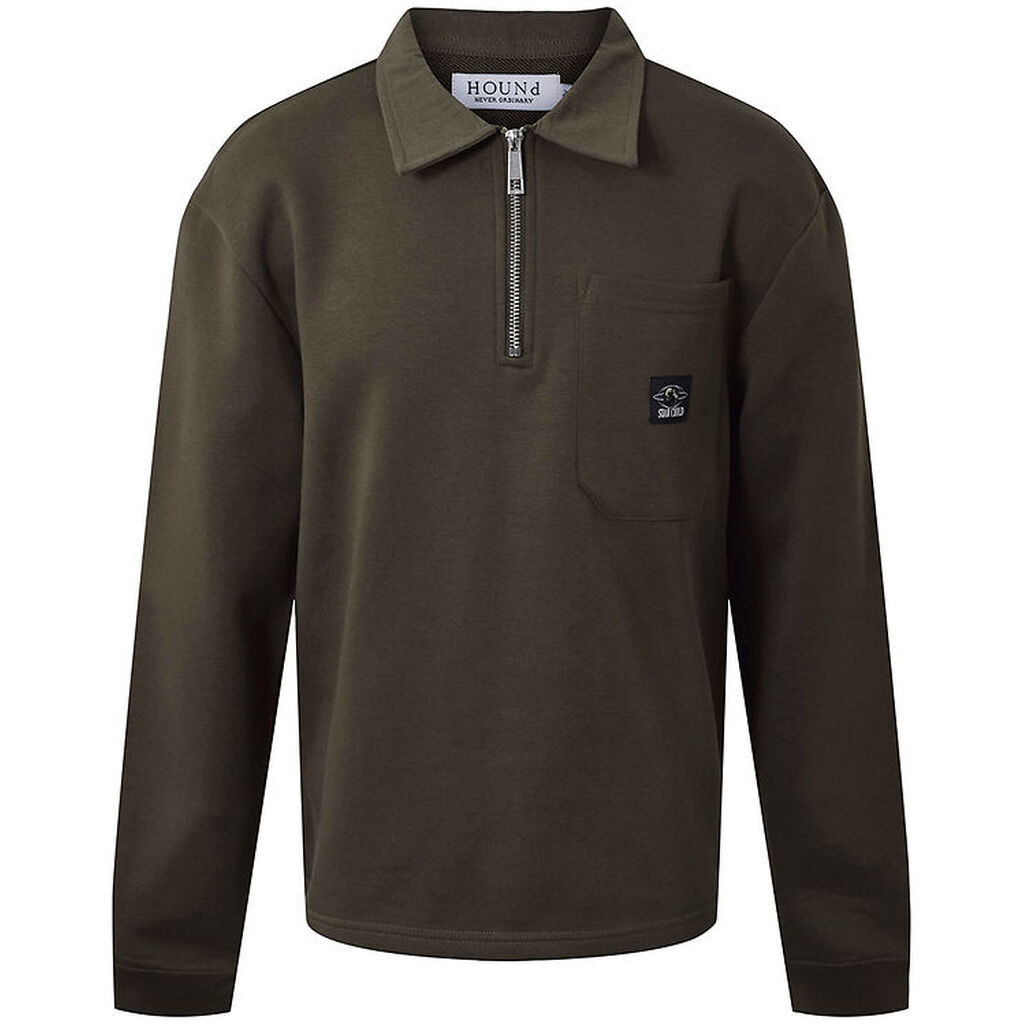 Hound Sweatshirt m. Lynlås - Armgrøn