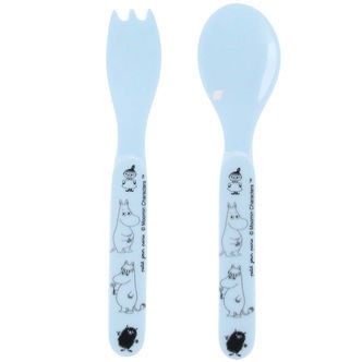 Petit Jour Paris Bestik - 2 stk. - Ske/Gaffel - Moomin - Blå