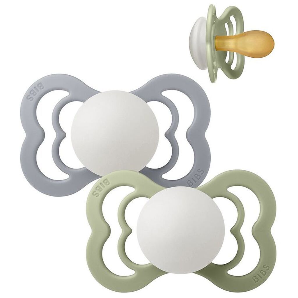 BIBS Supreme Natsutter - Str. 2 - 2-pak - Symmetrisk - Sage Glow
