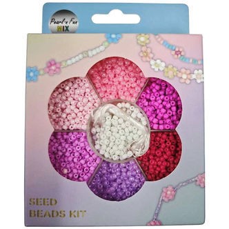 Pearl N Fun Perler - Glasperlemix - Pink/Lilla/Hvid