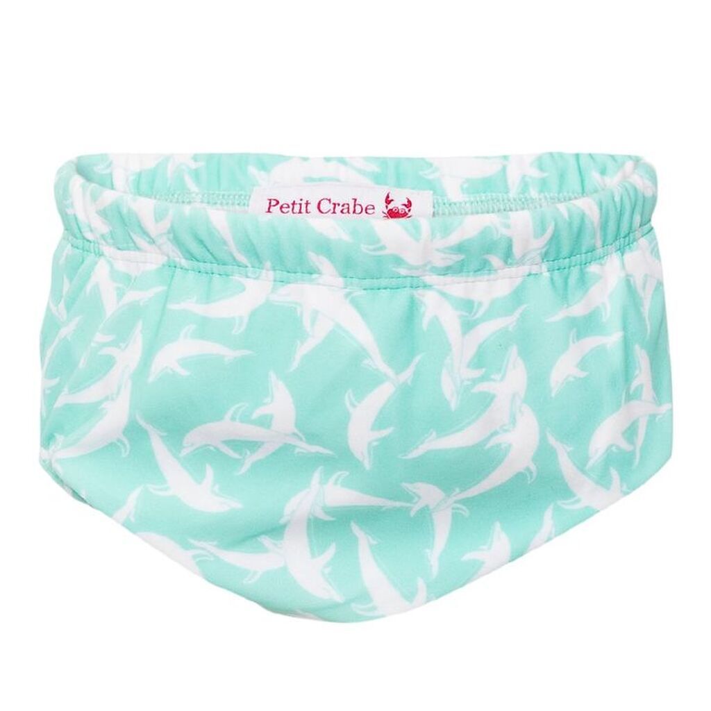 Petit Crabe Blebadebukser - Leo - UV50+ - Mint m. Delfiner