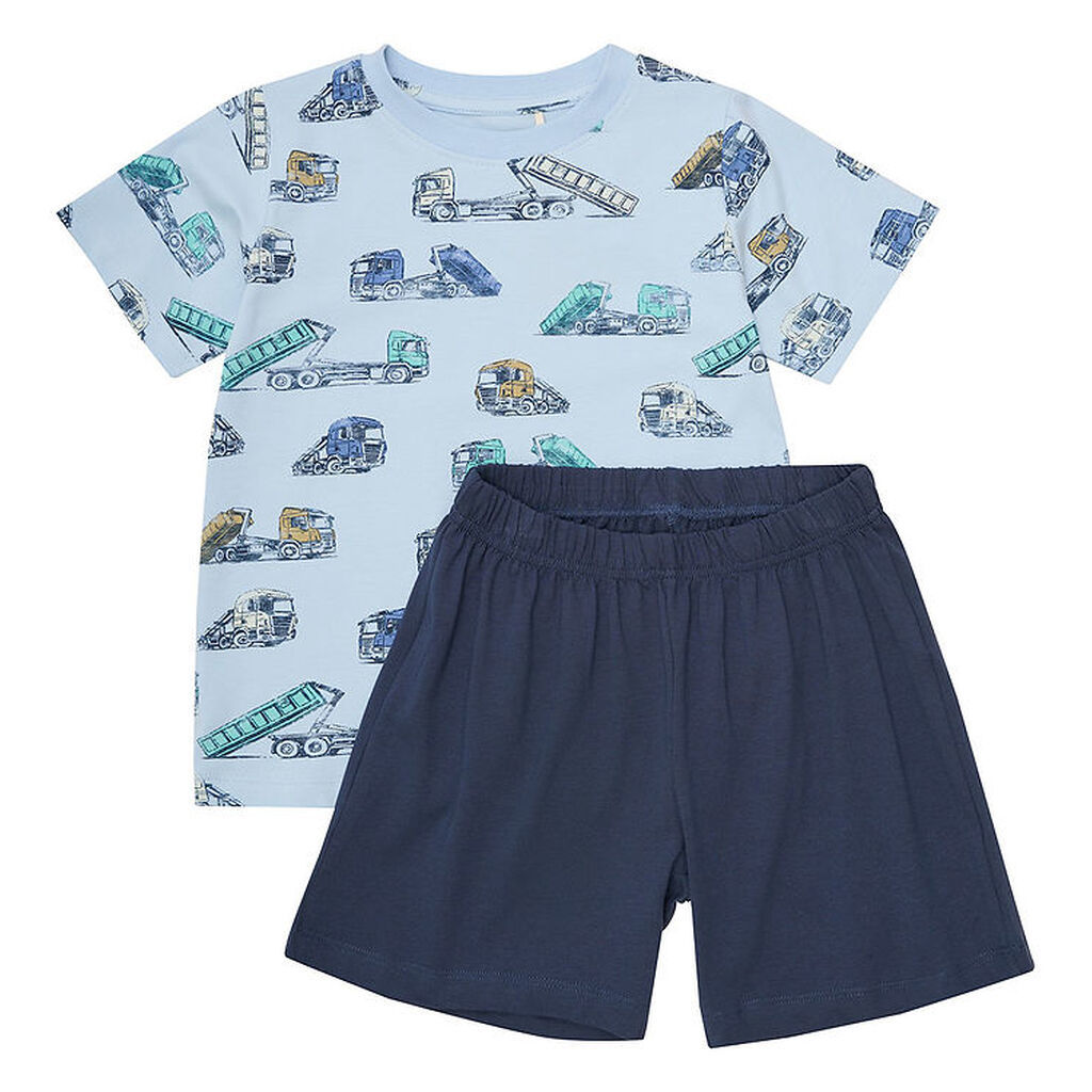 Minymo Shortssæt - T-shirt/Shorts - Skyway m. Lastbiler