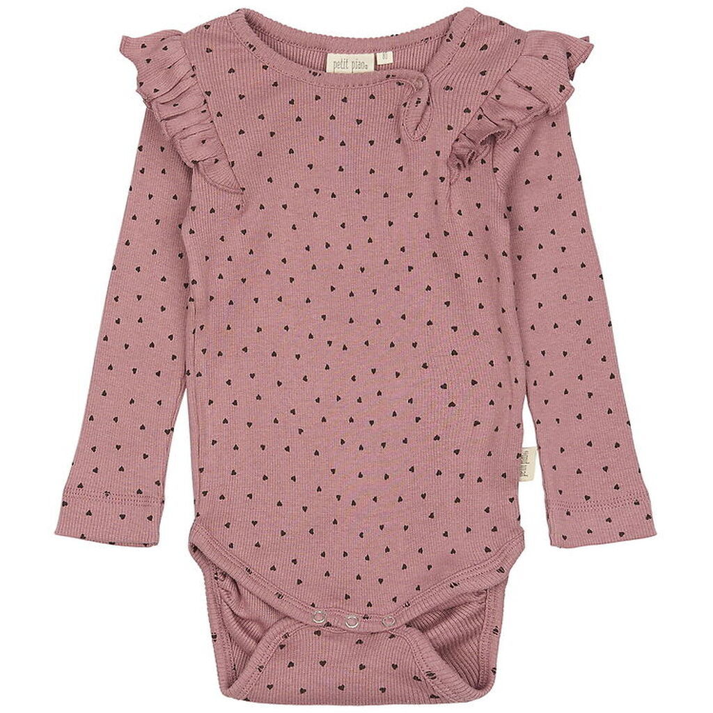 Petit Piao Body l/æ - Rib - Modal - Nostalgic Rose/Coffee