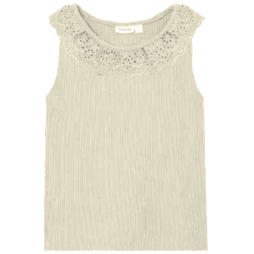 Name It Top - Rib - NmfHelianay - Buttercream m. Hulmønster