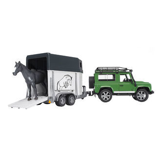 Bruder Bil - Land Rover Defender m. Hestetrailer - 02592