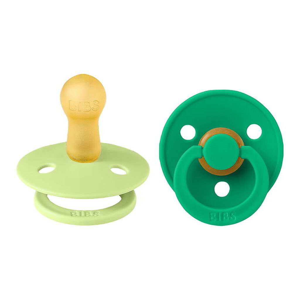 BIBS Colour Sutter - Str. 2 - Rund - 2-pak - Matcha/Cactus