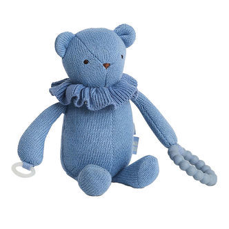 Smallstuff Aktivitetsbamse - Strik - 17 cm - Blue