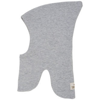 Huttelihut Elefanthue - 2-lags - Uld - Strik - Lysegråmeleret