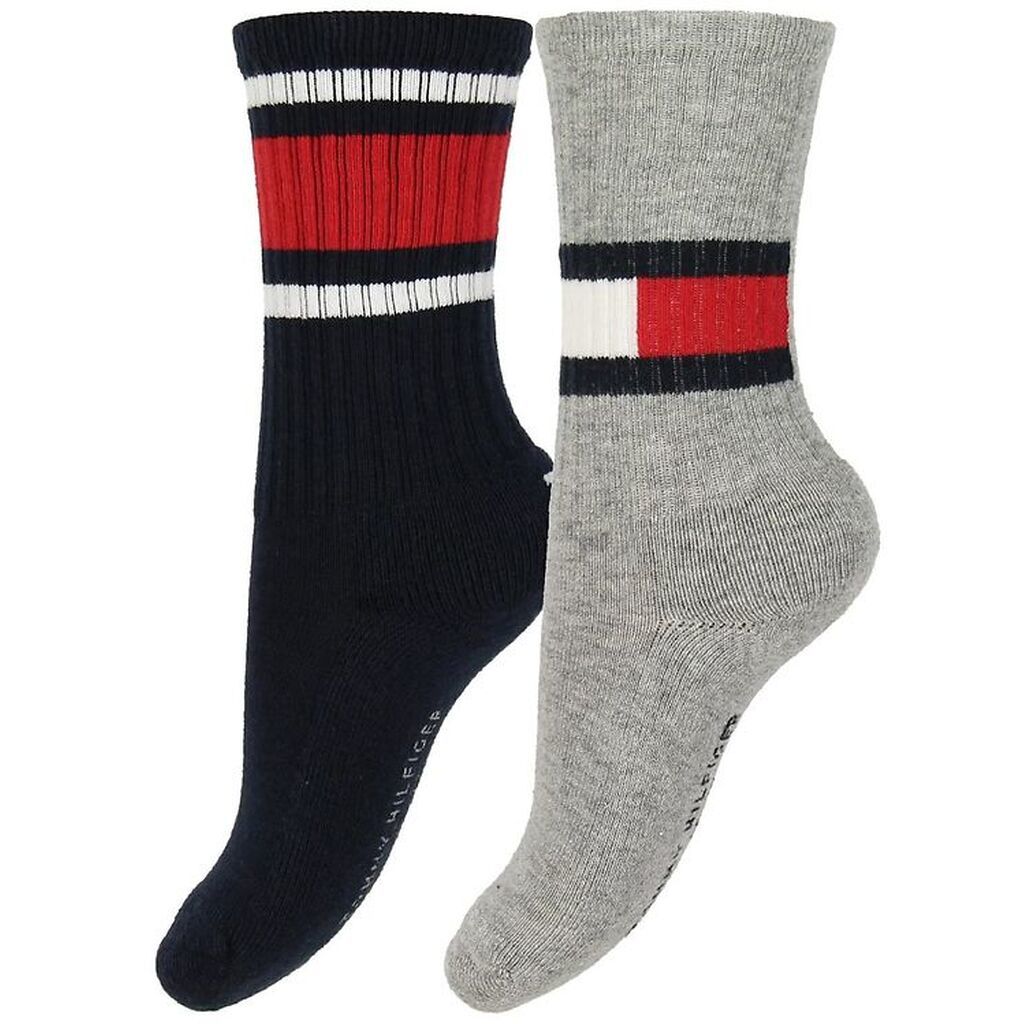 Tommy Hilfiger Strrømper - 2-pak - Flag - Navy/Grå