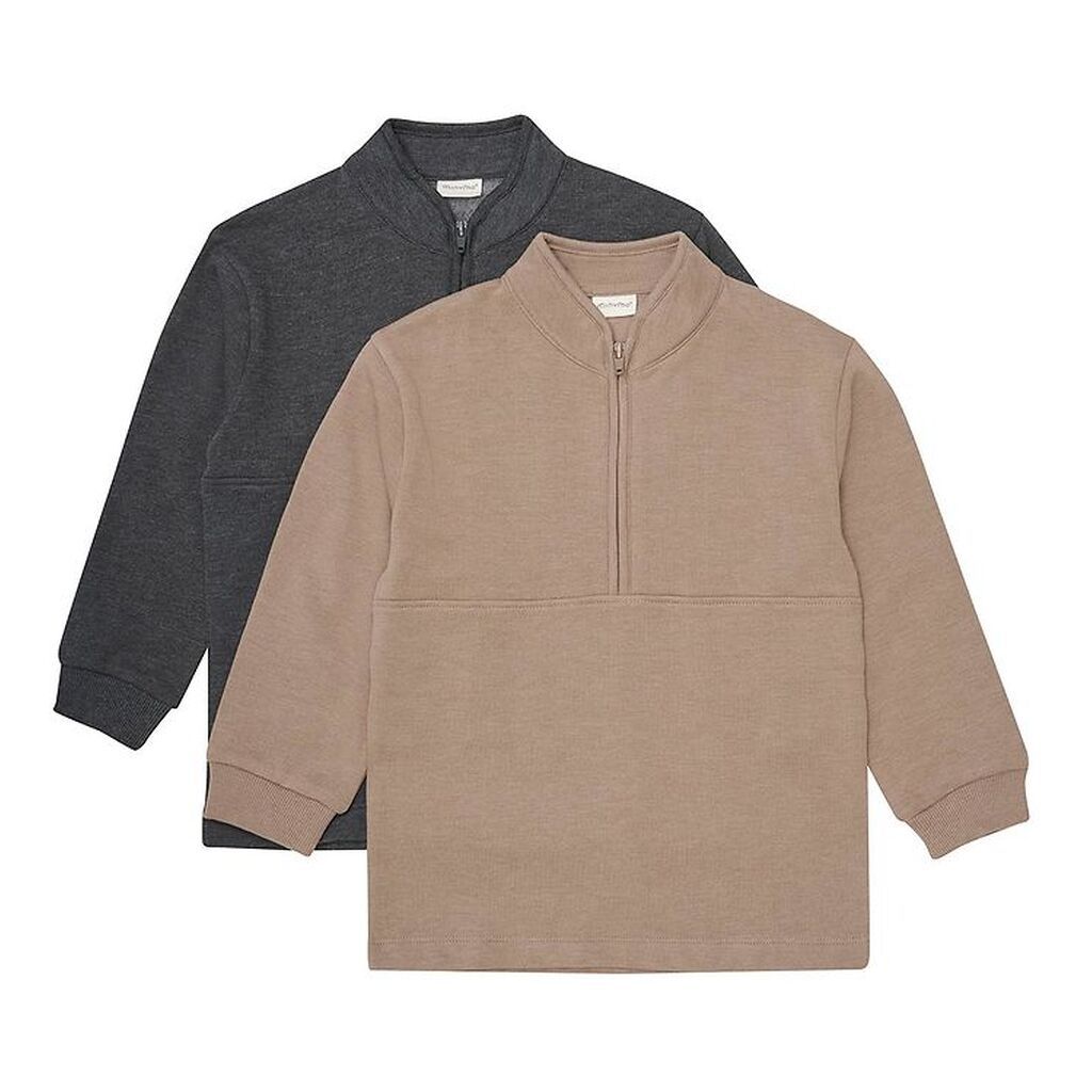 Minymo Sweatshirts - 2-pak - Half Zip - Fossil