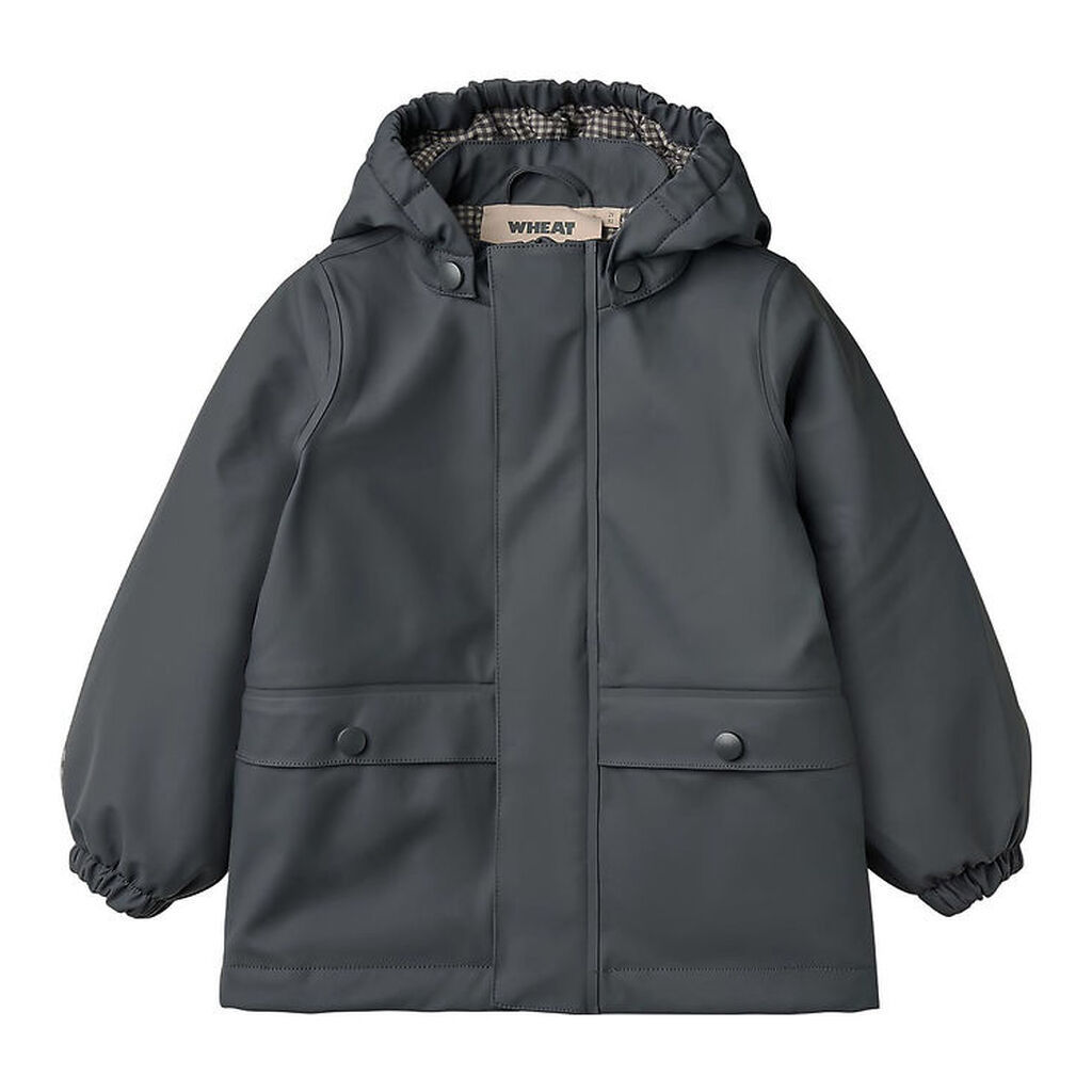 Wheat Regnjakke m. Termo - PU - Aju - Greyblue