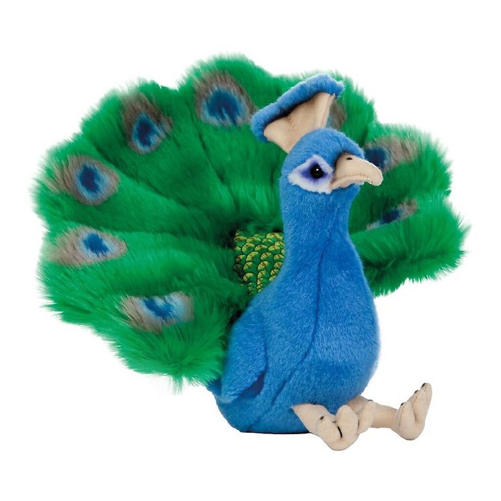 Living Nature Bamse - 24x20 cm - Påfugl - Grøn/Blå