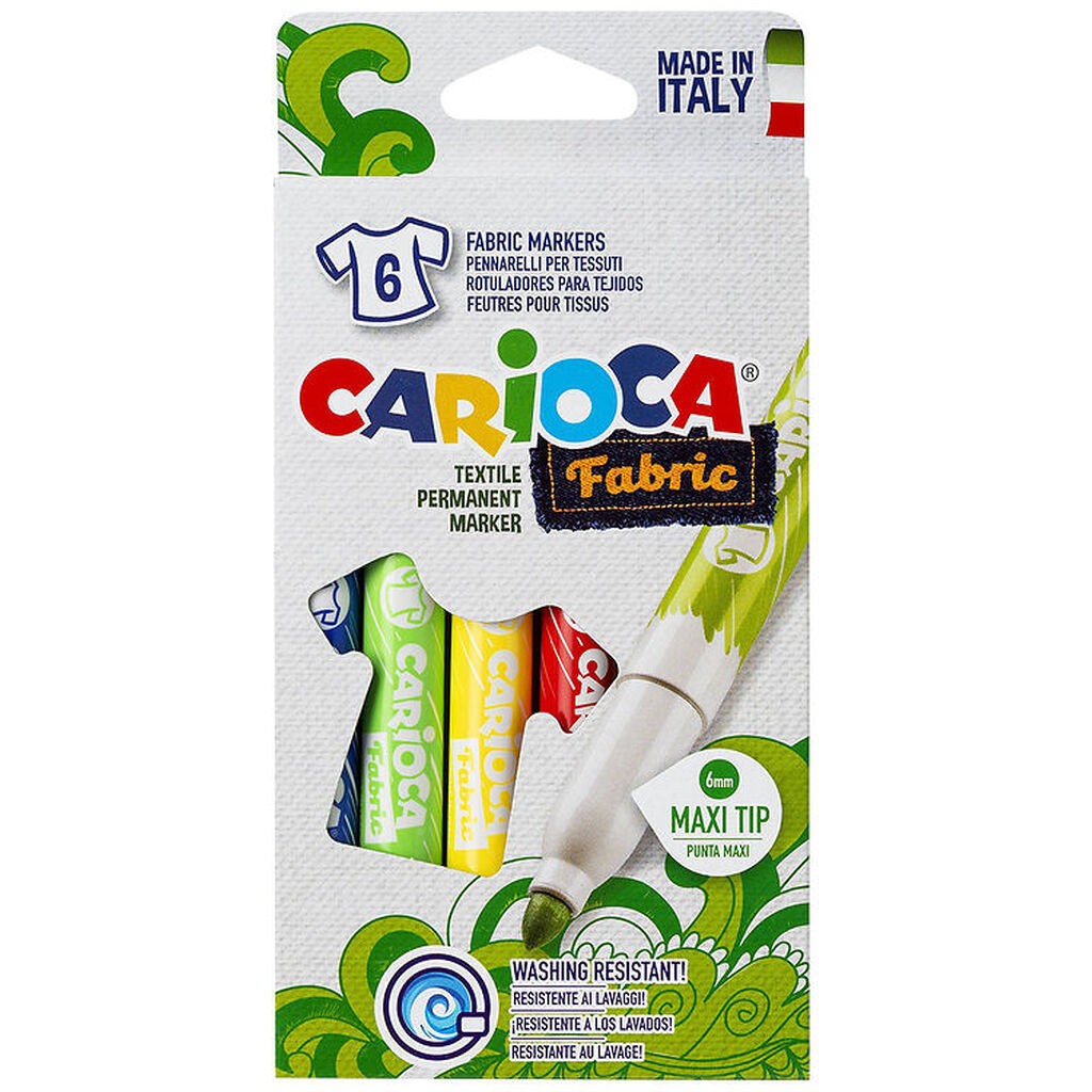 Carioca Stoftuscher - 6 stk - Maxi Tip - Multifarvet