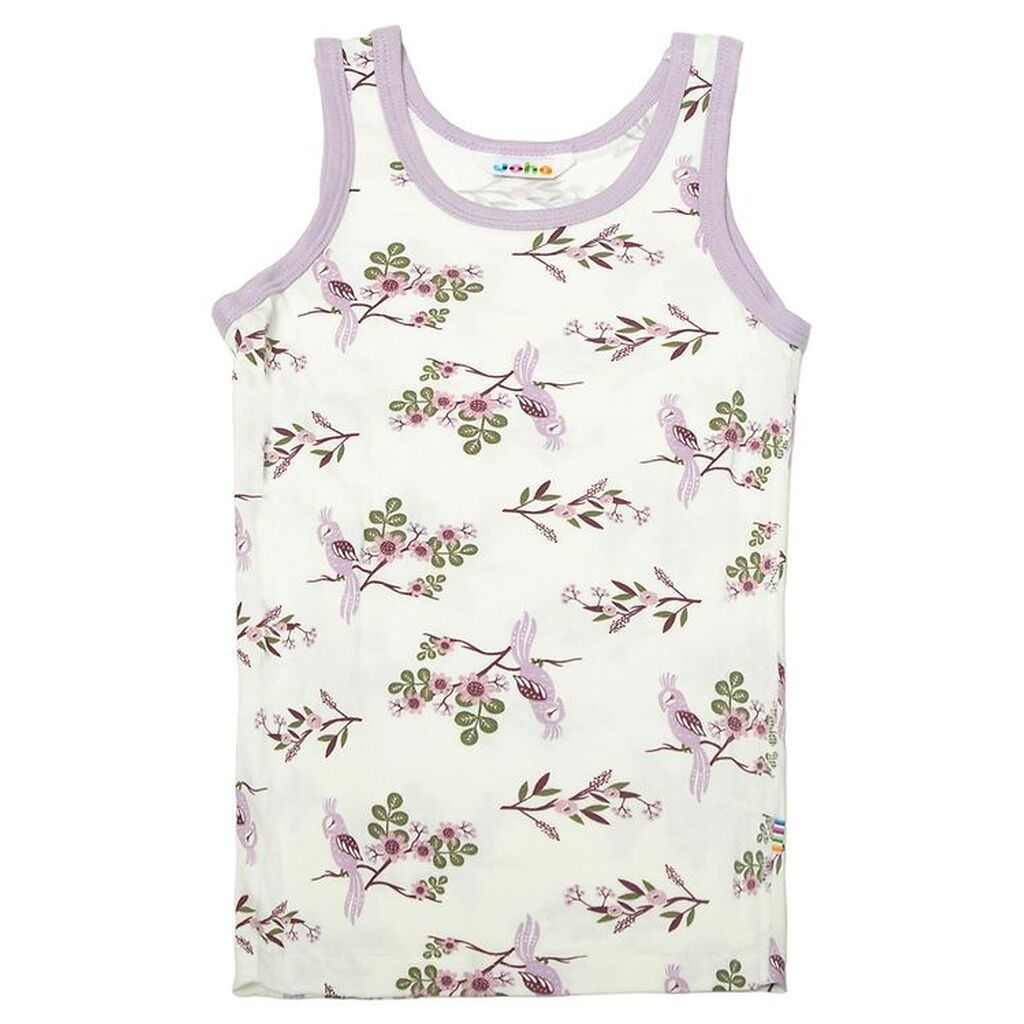 Joha Undertrøje - Bambus - Off White/Lilla m. Papegøje