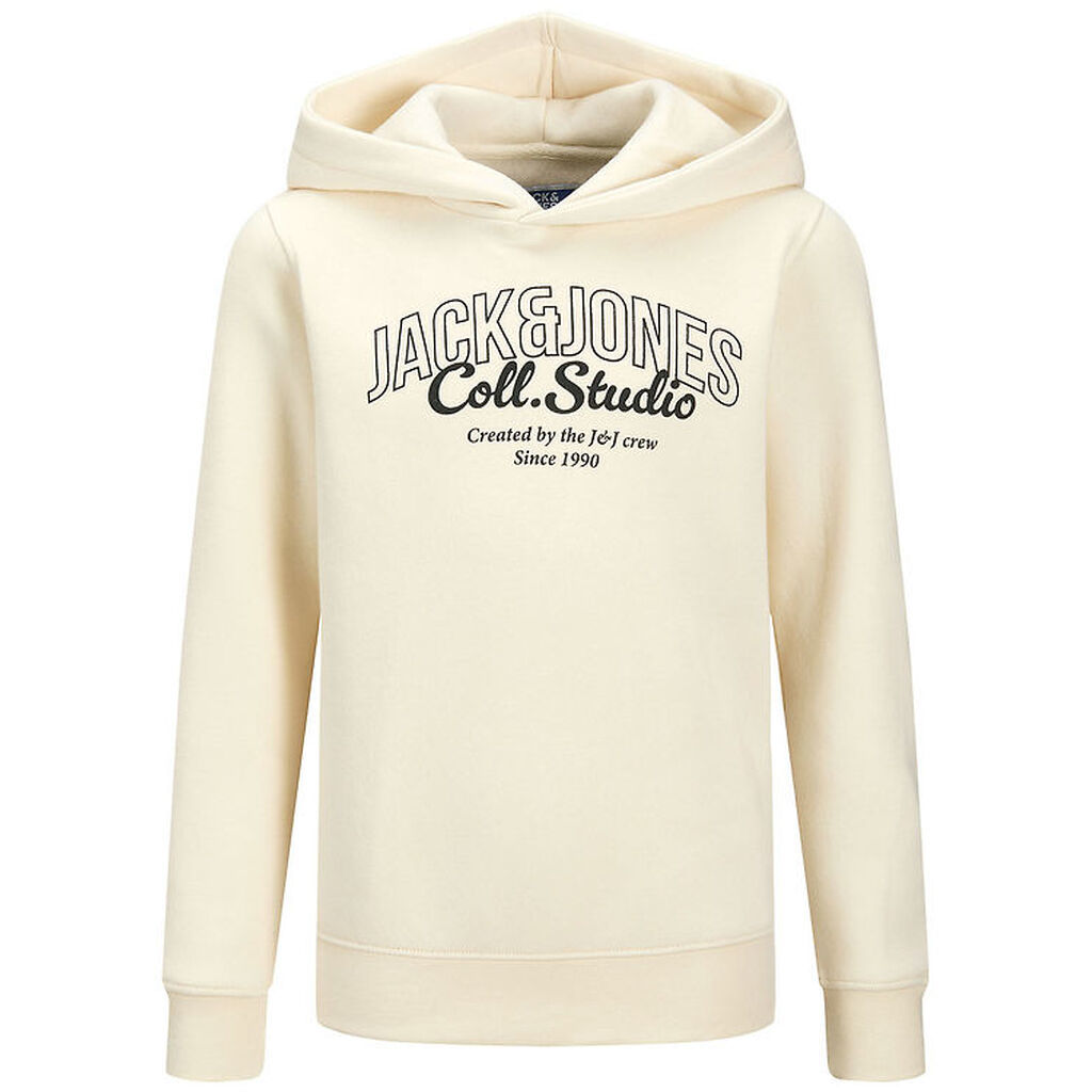 Jack & Jones Hættetrøje - JjMakoto - Antique White/Big Print
