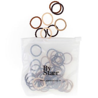 By Stær Mini Hårelastikker - 50 Stk. - Mix 15 - Brun/Beige/