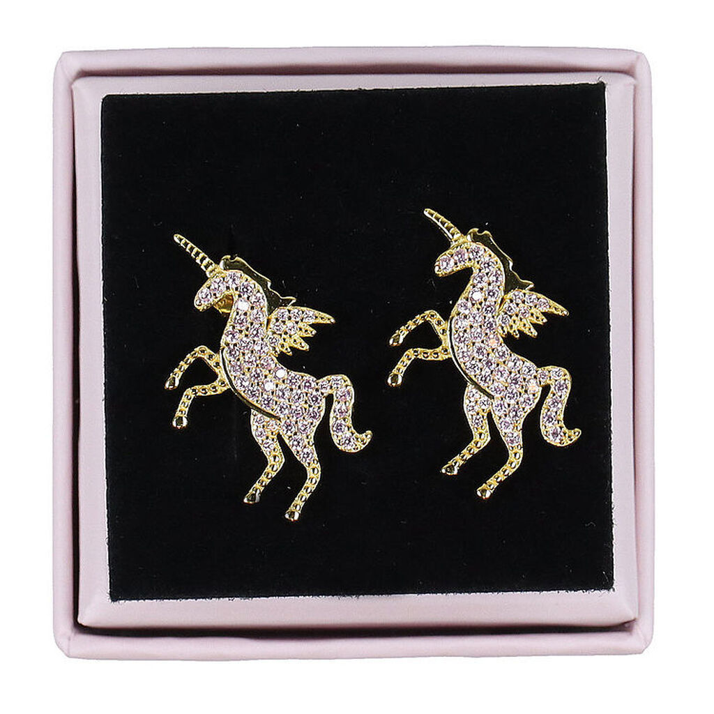 MillaVanilla Øreringe - Enhjørning - Guld/Pink