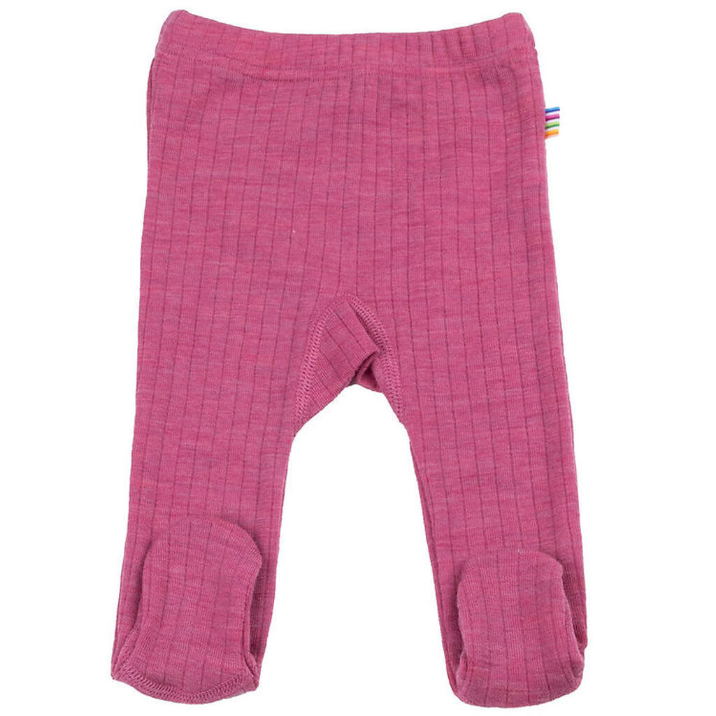 Joha Leggings m. Fødder - Uld - Hindbær