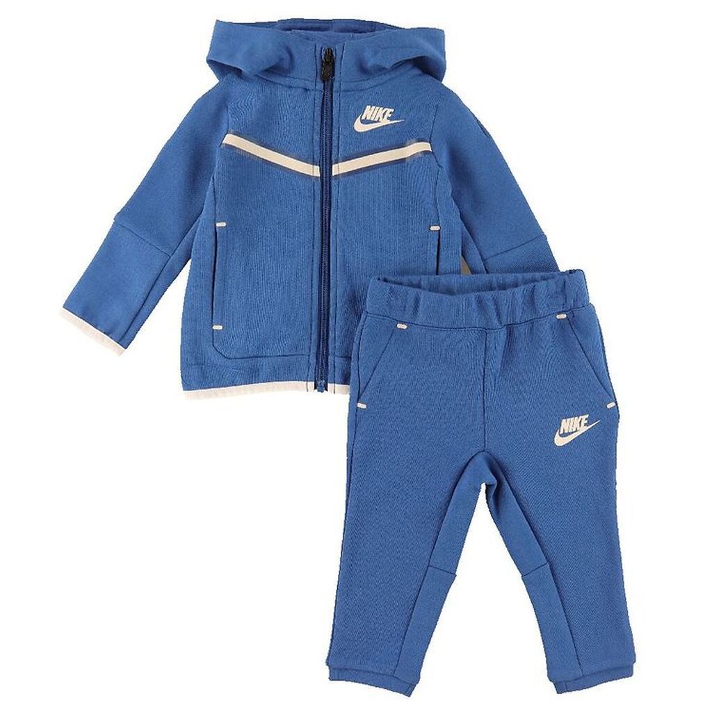 Nike Træningssæt - Cardigan/Bukser - Blocked - Marina Blue