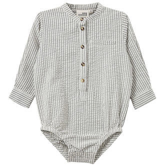 Sofie Schnoor Skjortebody l/æ - White Black striped