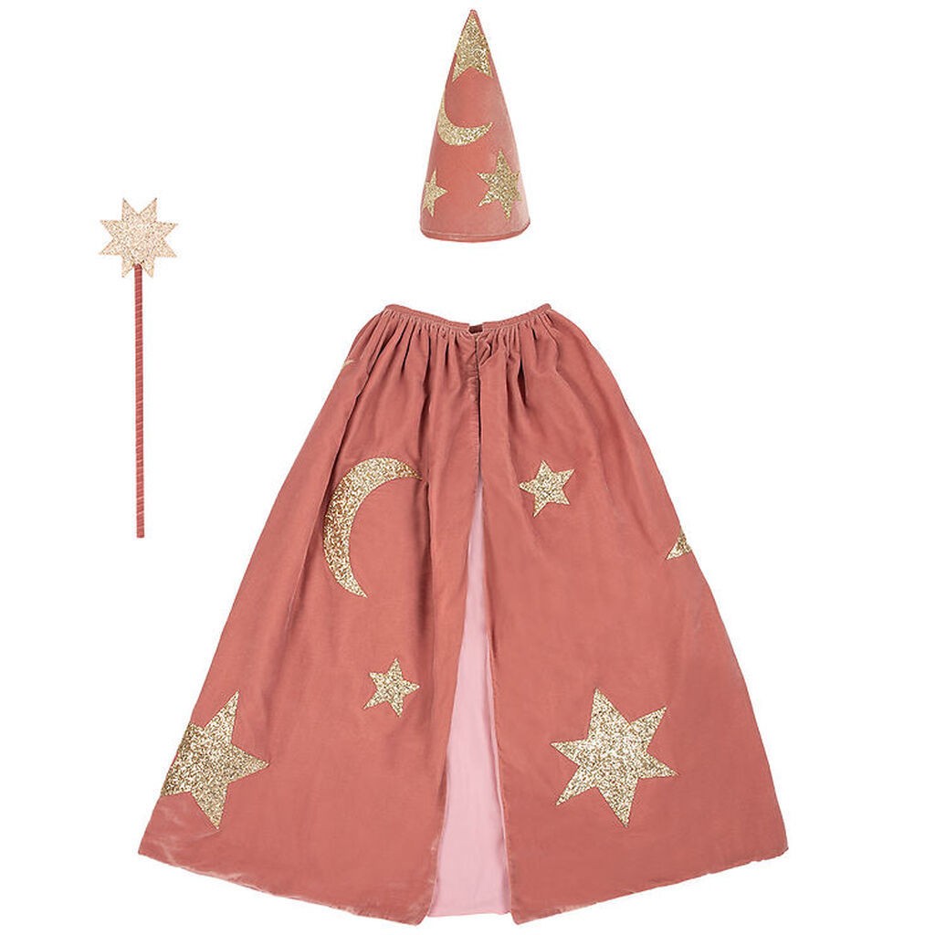Meri Meri Udklædning - Troldmand - Rosa/Guld m. Stjerner