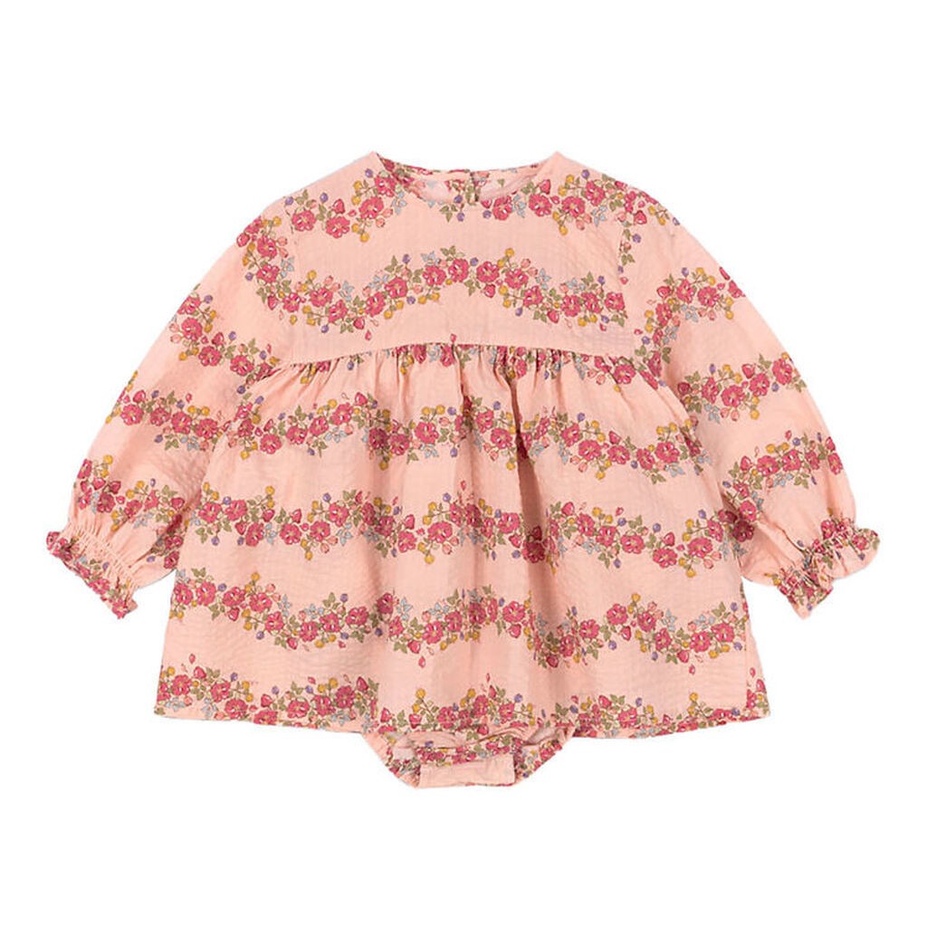 Konges Sløjd Kjolebody l/æ - Bella Frill - Flora Pink