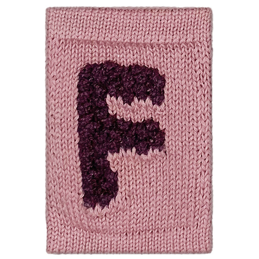 Smallstuff Strikket Bogstav - F - Rosa Alfabet