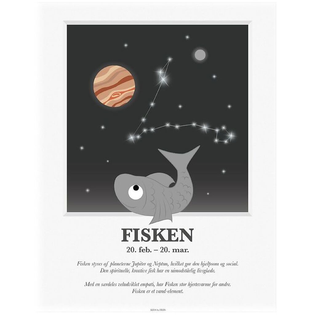 Kids by Friis Plakat - Stjernetegn - Fisken