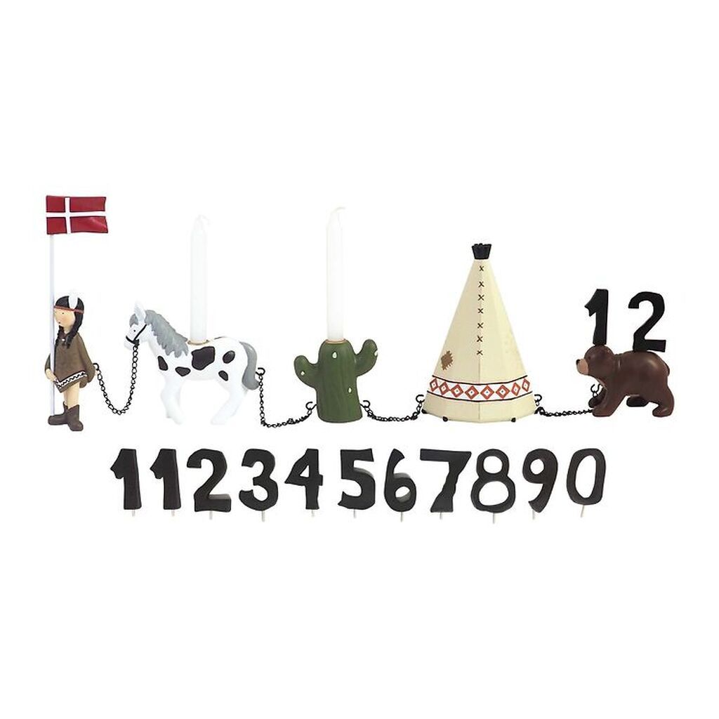 Kids by Friis Fødselsdagstog - Indianerpige m. 11 Tal