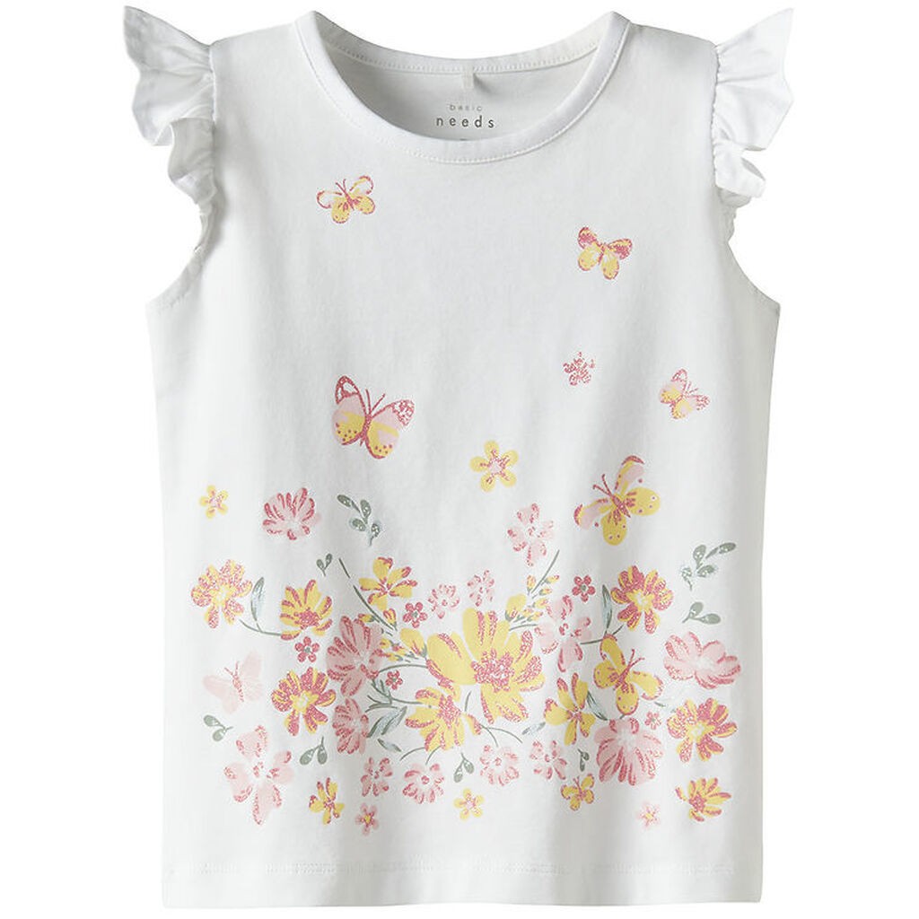 Name It Top - NmfVayana - Bright White/Yellow Flower