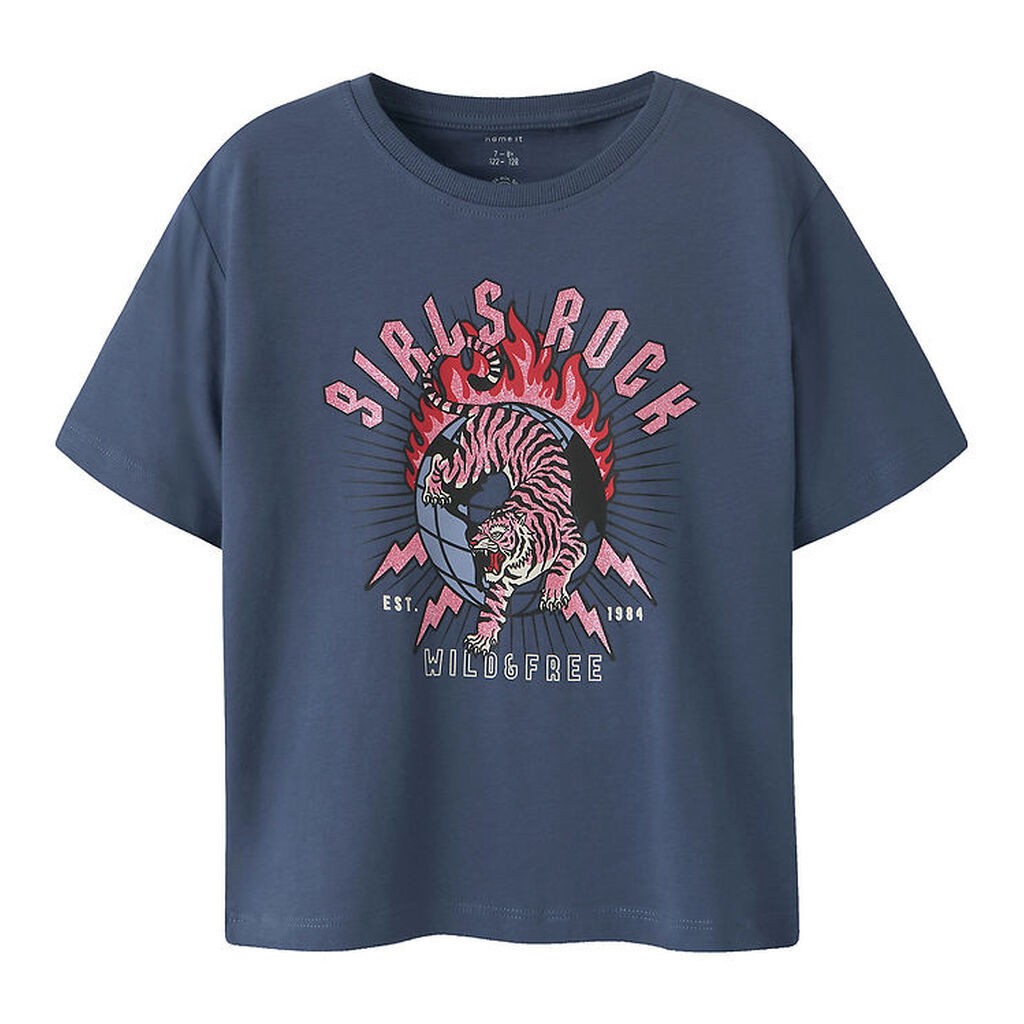 Name It T-shirt - NkfKassandra - Blue Indigo m. Glitter