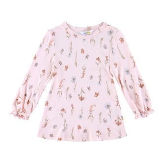 Joha Bluse - Bambus - Lyserød m. Blomster