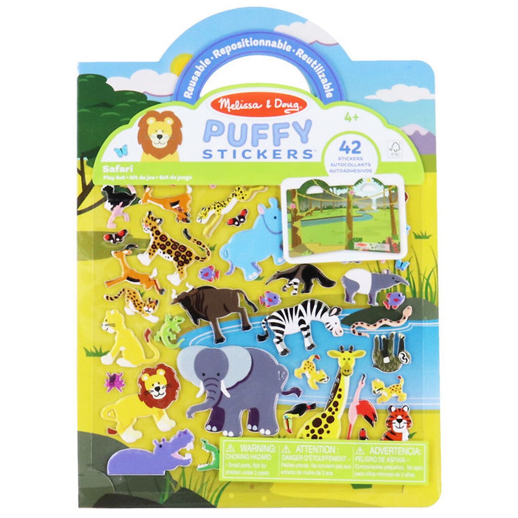 Melissa & Doug Klistermærker - Genanvendelig - 42 Stk. - Safari