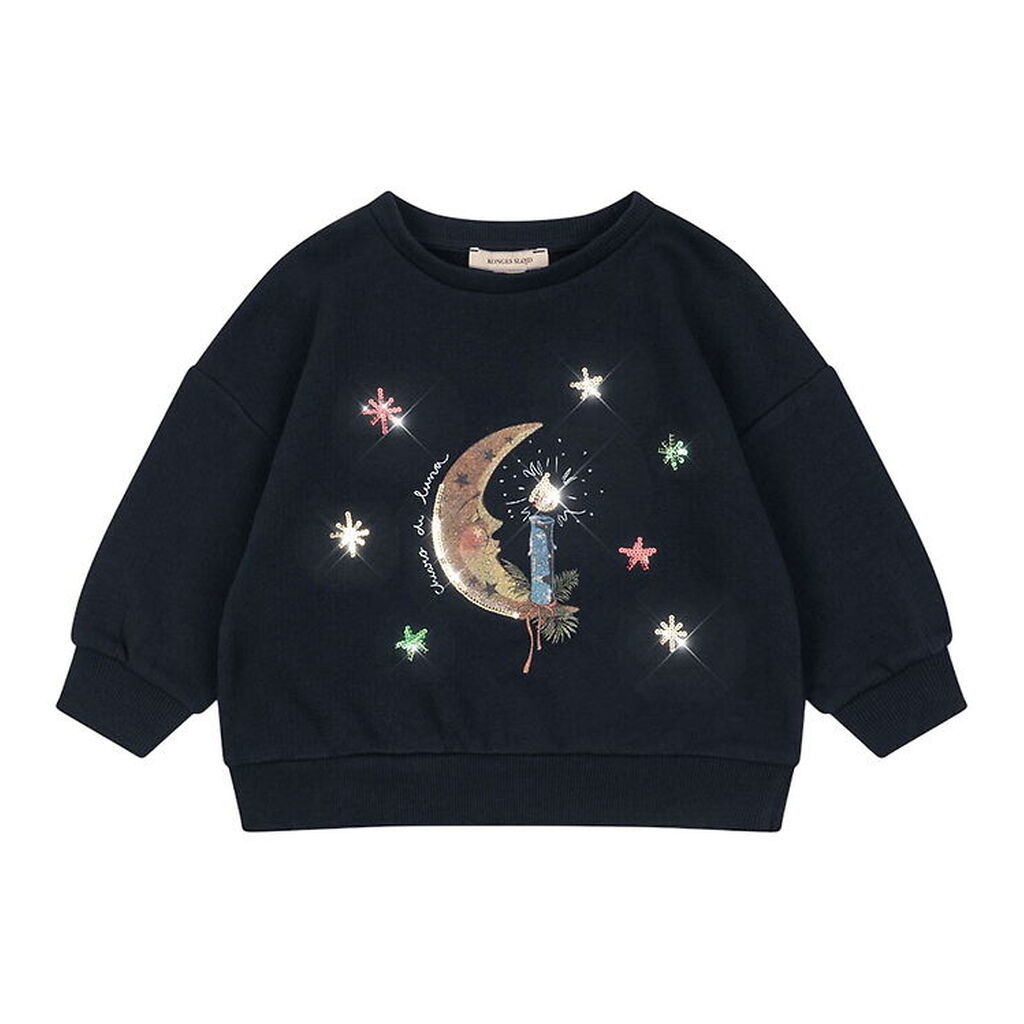 Konges Sløjd sweatshirt - Loupy Lou - Dark Navy m. Måne