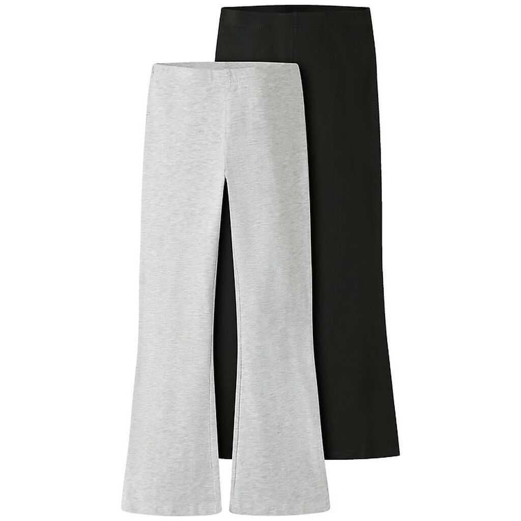 Name It Bukser - 2-pak - MkfVivii - Light Grey Melange/Sort