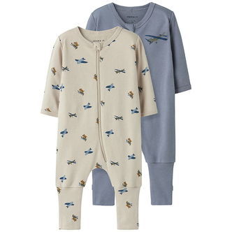 Name It Natdragt - 2-pak - NOOS - NbmNightsuit - Peyote/W/Tradew