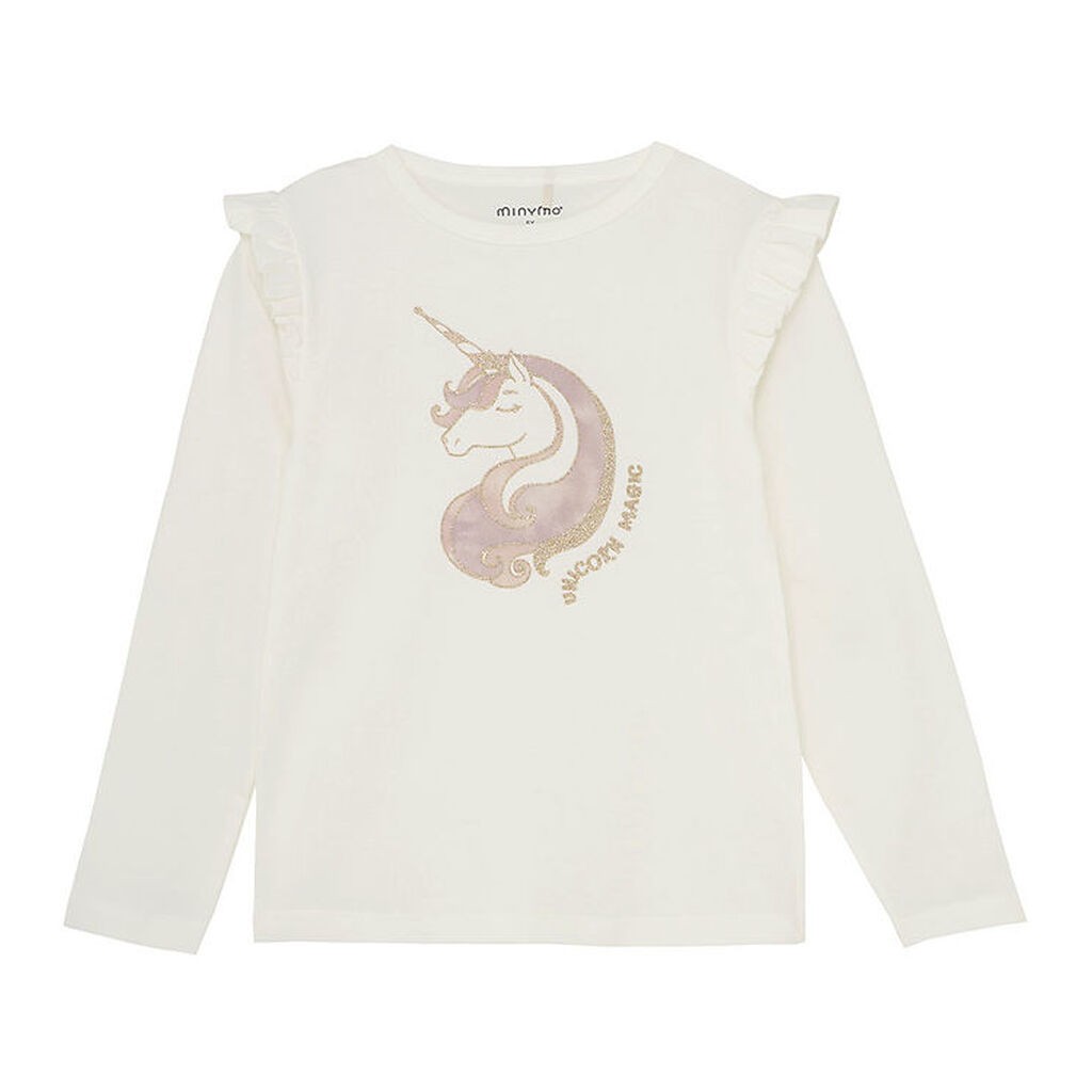 Minymo Bluse - Marshmallow White m. Print