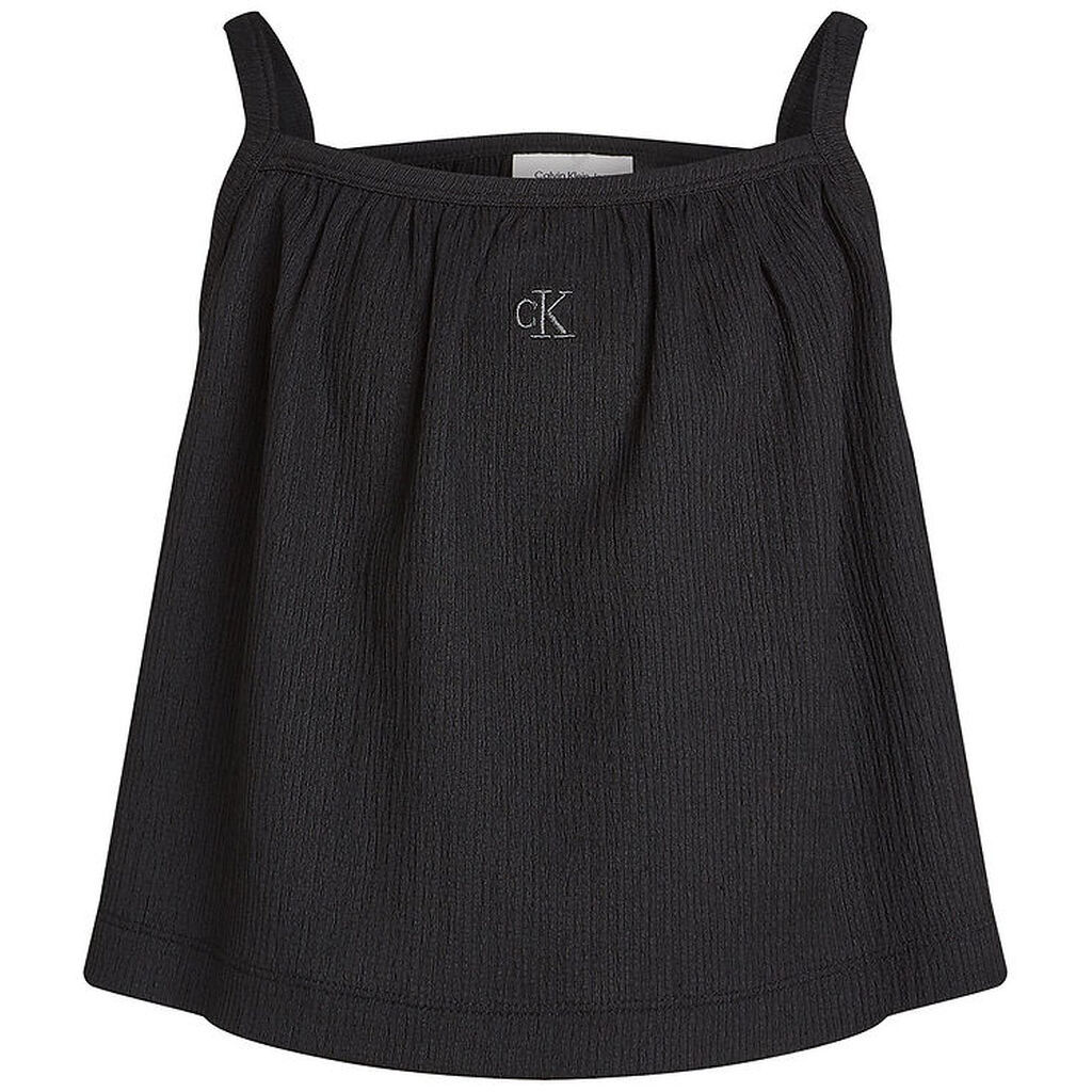 Calvin Klein Top - Rib - Crinkle Strap - Ck Black