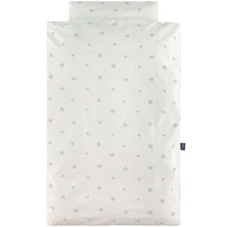 Nørgaard Madsens Sengetøj - Baby - Hvid m. Blå Blomster