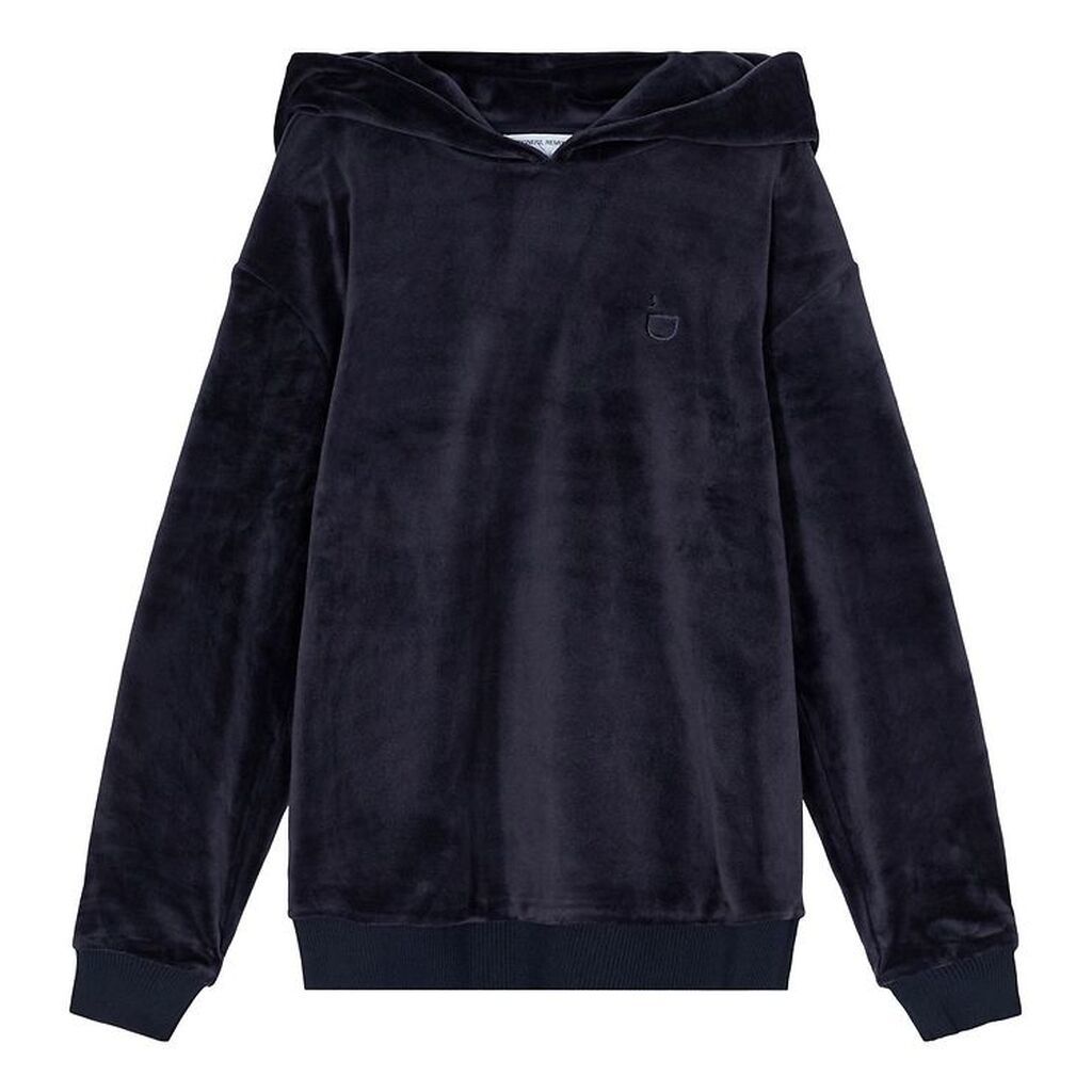 Designers Remix Hættetrøje - Velour - Frances - Navy
