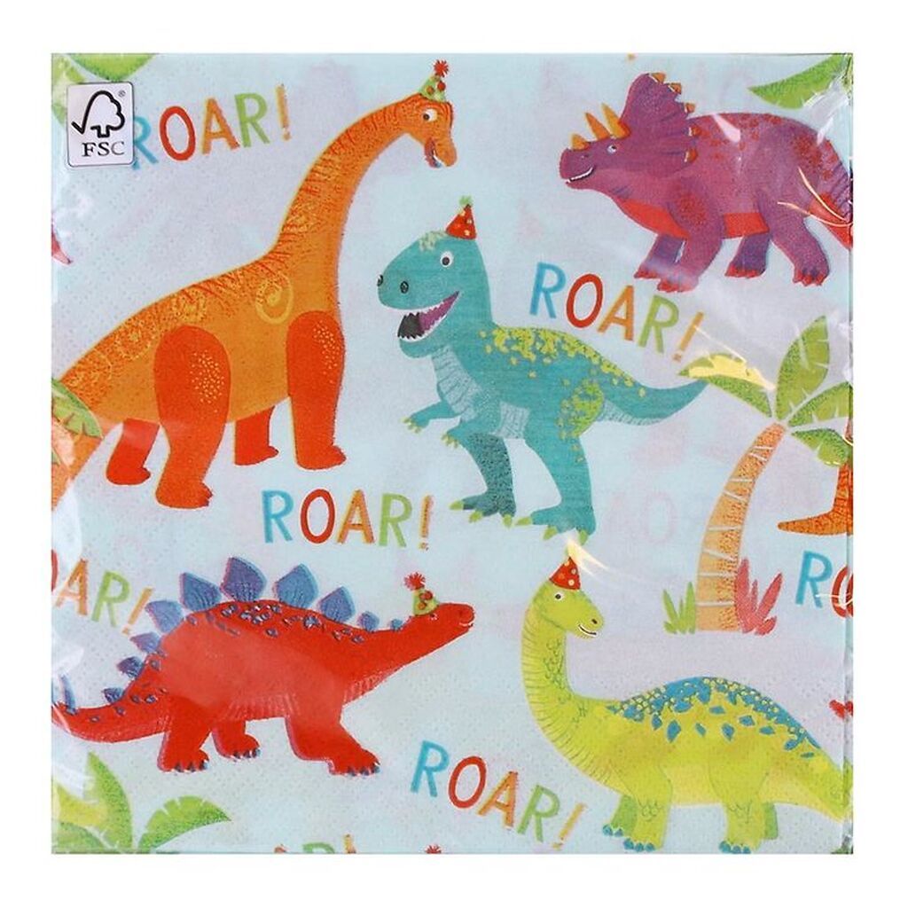 Decorata Party Servietter - 20-pak - 33x33 cm - Dino Party