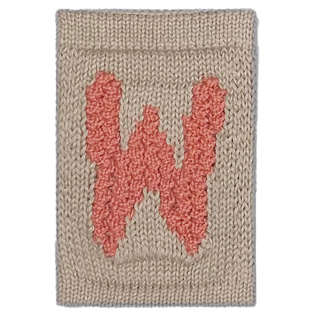 Smallstuff Strikket Bogstav - W - Rosa Alfabet