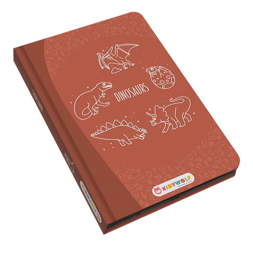 Kidywolf LCD-tegnetavle m. 30 Motiver - Kidydraw-Mini - Dinosaur