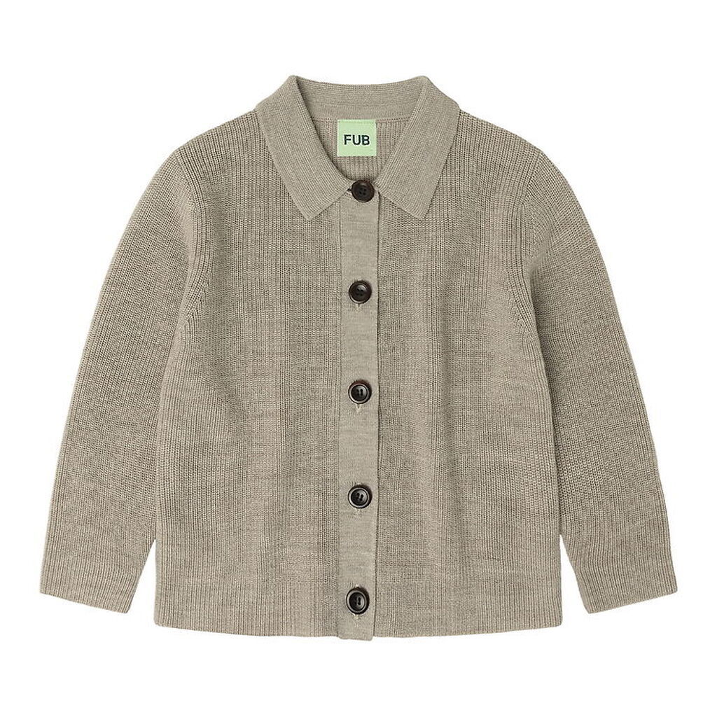 FUB Cardigan - Strik - Uld - Oat Melange