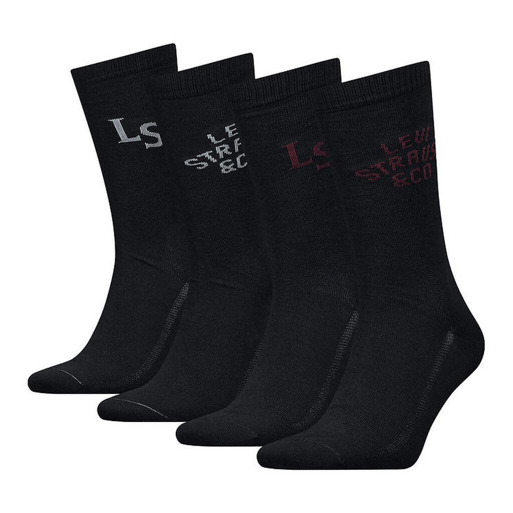 Levis Strømper - 4-pak - Sort m. Print