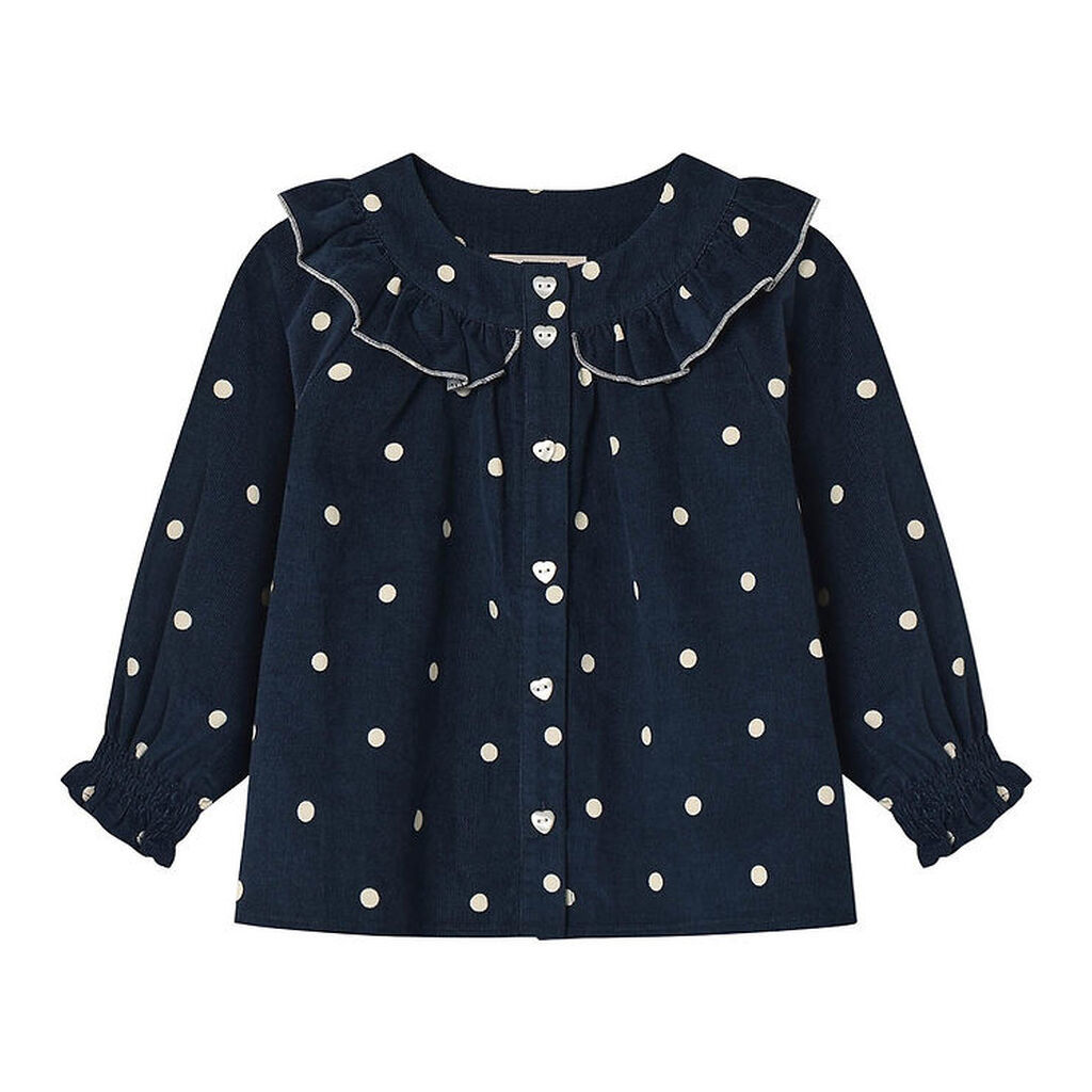 Fliink Skjorte - Fløjl - Dolly - Insignia Blue AOP