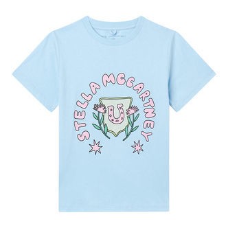 Stella McCartney Kids T-shirt - Lyesblå m. Rosa
