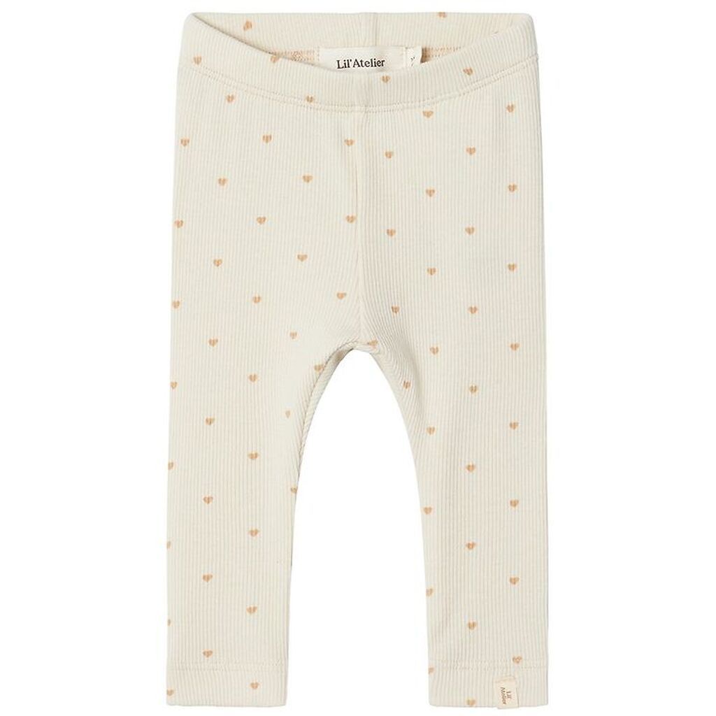 LilÂ´Atelier Leggings - Rib - NmfGago - Noos - TurtleDove Heart